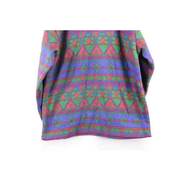 Vintage 90s Streetwear L Nordic Fair Isle Half Zip Fleece Pullover Sweater - Picture 7 of 7